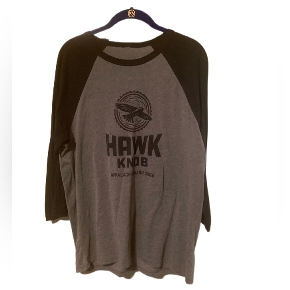 Hawk Knob Appalachian Hard Cider Logo 3/4 Sleeve Top Size M Like New - Picture 1 of 8
